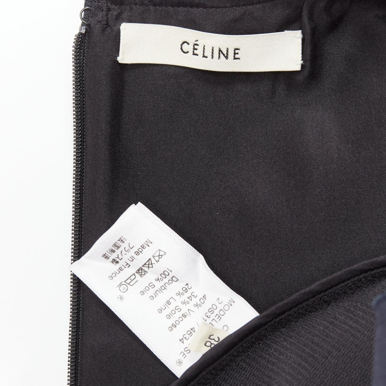 OLD Celine Phoebe Philo Runway noir twist knot splice cropped vest top FR38 M en vente 4
