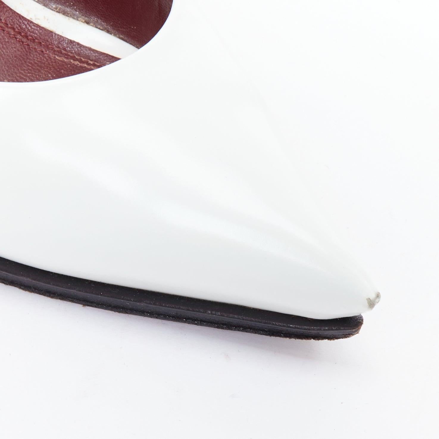 OLD CELINE Phoebe Philo Runway white chunky heel pointy pumps EU38.5 2