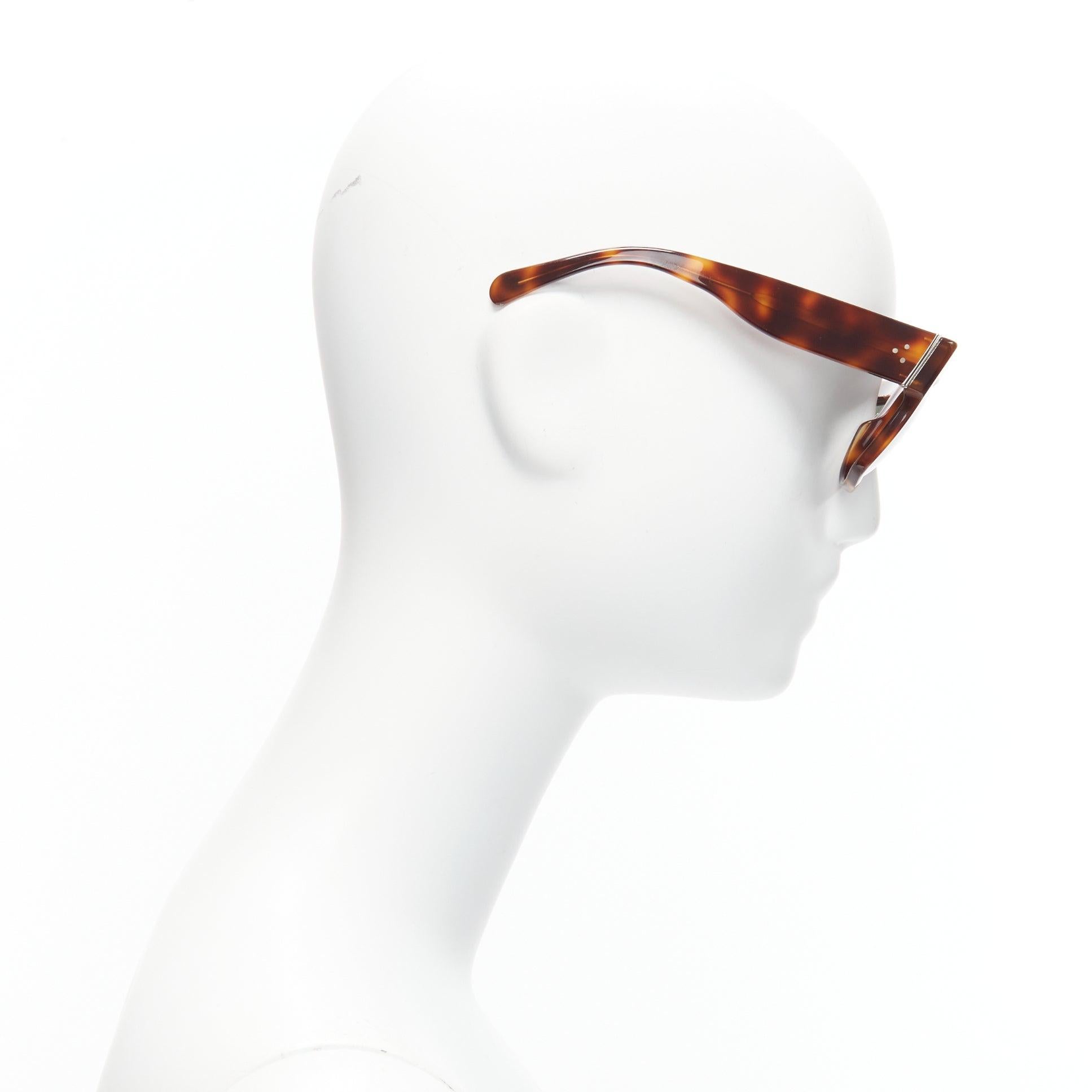 OLD CELINE Phoebe Philo SC1756 ZZ Top brown Havana acetate square sunnies In Fair Condition For Sale In Hong Kong, NT