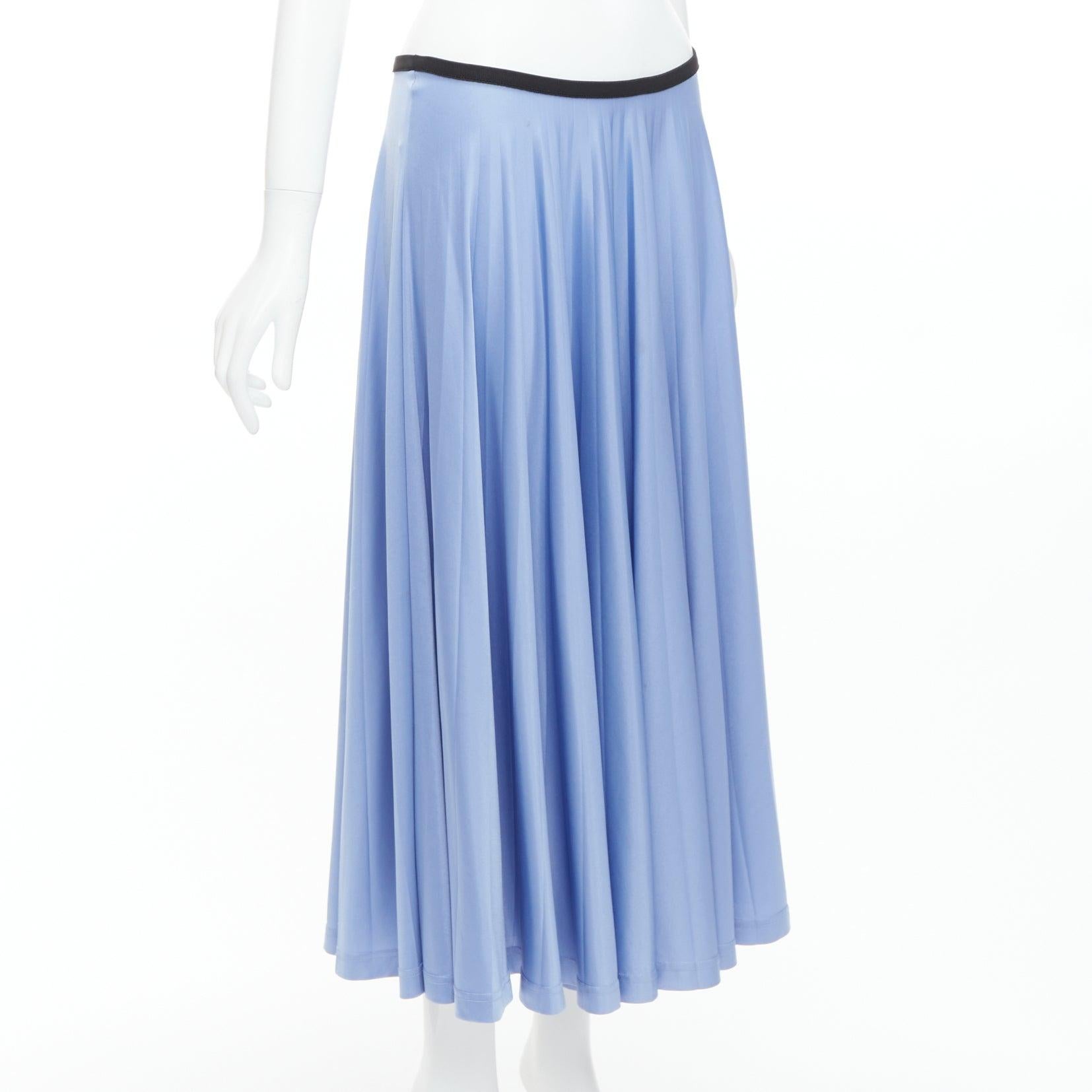 Blu VECCHIA Celine Phoebe Philo gonna a pieghe blu cielo con cintura nera FR34 XS in vendita