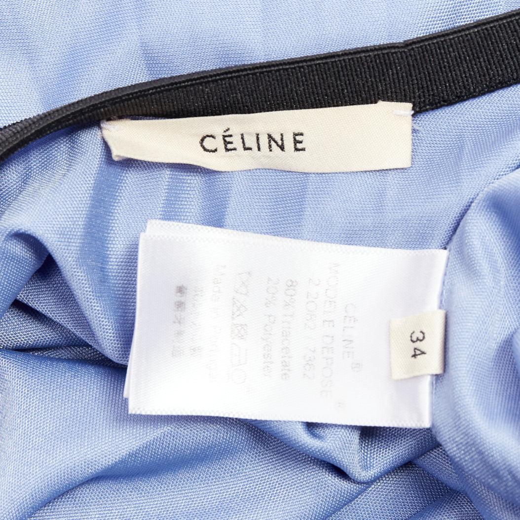 VECCHIA Celine Phoebe Philo gonna a pieghe blu cielo con cintura nera FR34 XS in vendita 3