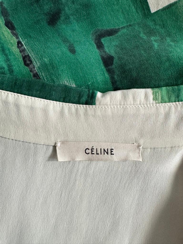 OLD CÉLINE Phoebe Philo Sleeveless Silk Shirt Paint Collection In Excellent Condition In London, GB