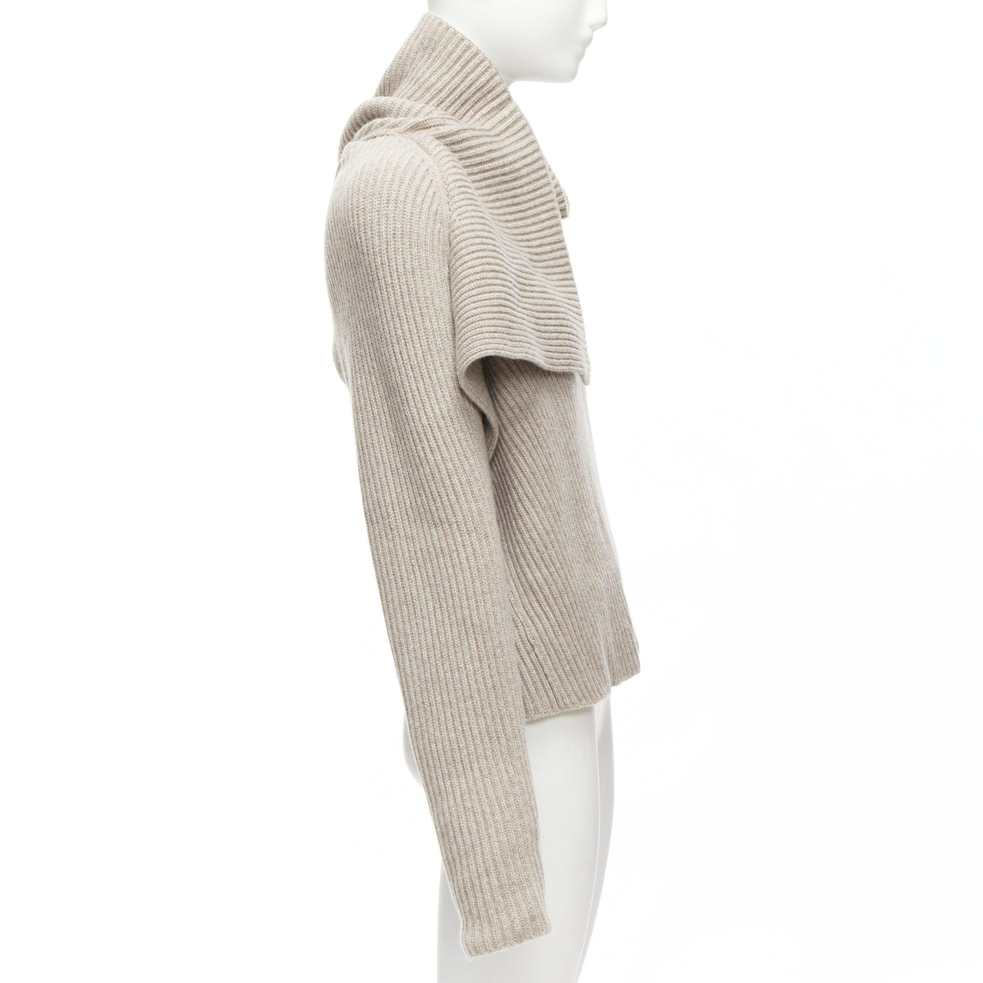 Women's OLD CELINE Phoebe Philo stone wool cashmere draped neck open back sweater XS For Sale
