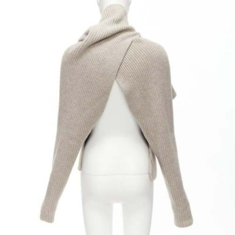 Pull col drapé Phoebe Philo pierre de laine cashmere XS Pour femmes en vente