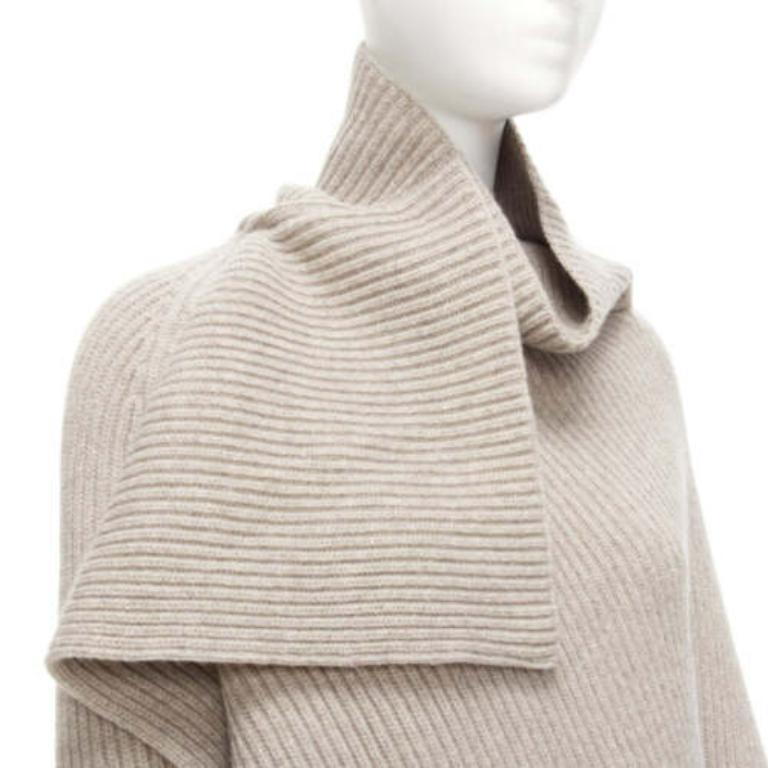 Pull col drapé Phoebe Philo pierre de laine cashmere XS en vente 2