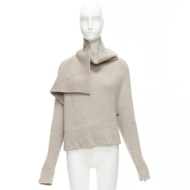 Pull col drapé Phoebe Philo pierre de laine cashmere XS en vente 4