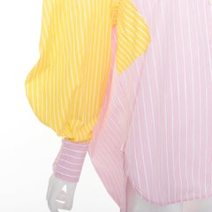 OLD CELINE Phoebe Philo striped colorblocked oxford button-up shirt FR36 S