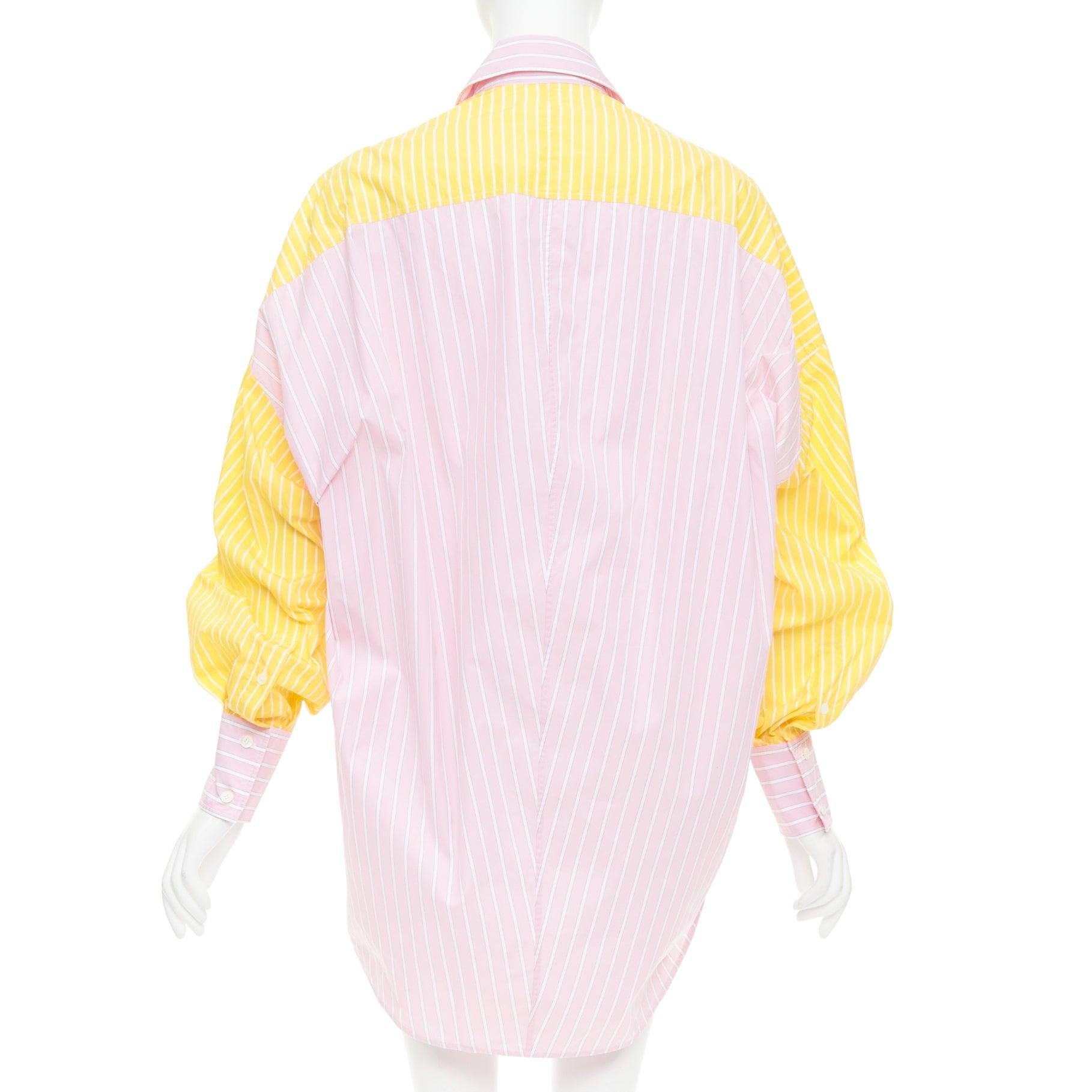 Women's OLD CELINE Phoebe Philo striped colorblocked oxford button-up shirt FR36 S For Sale