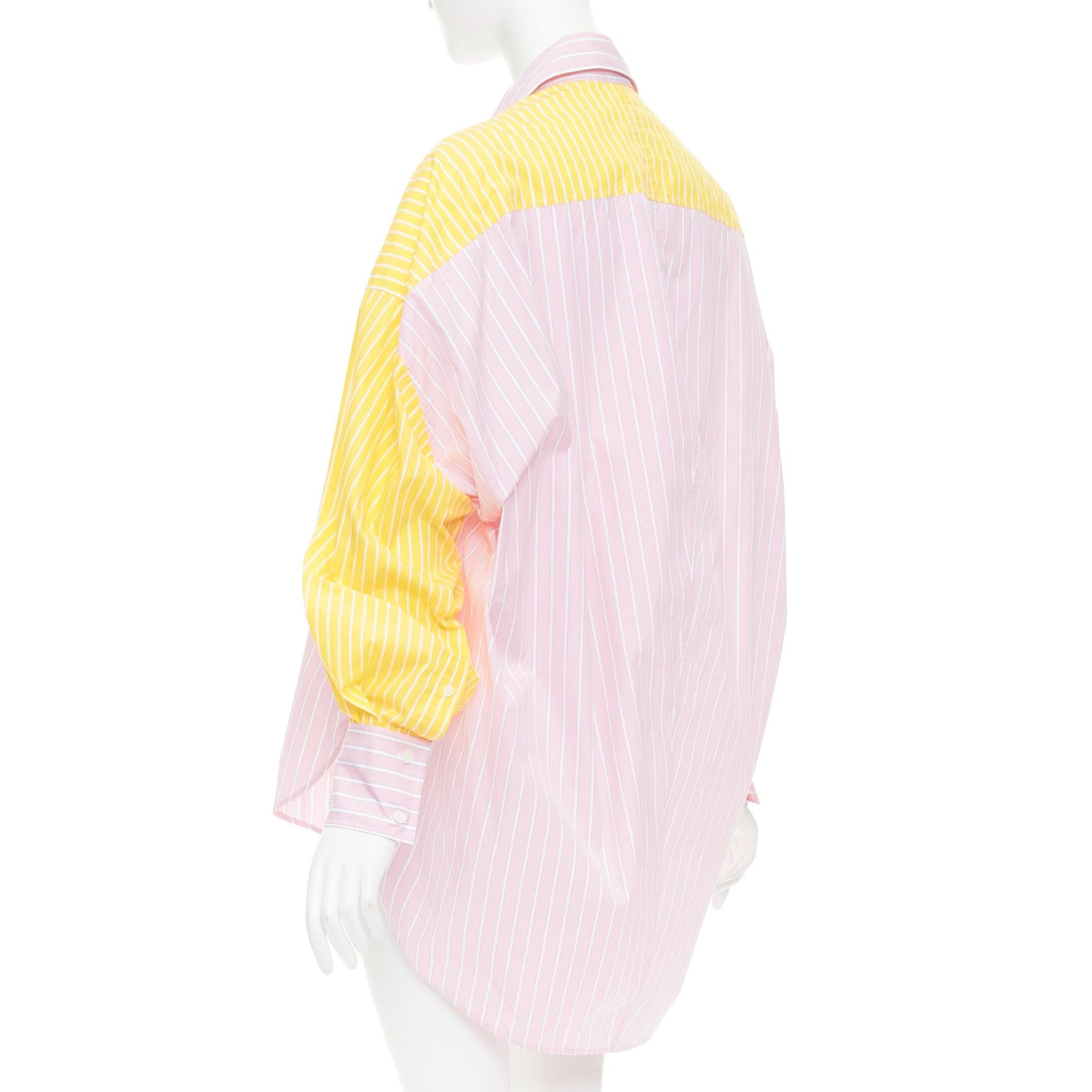 OLD CELINE Phoebe Philo striped colorblocked oxford button-up shirt FR36 S For Sale 1