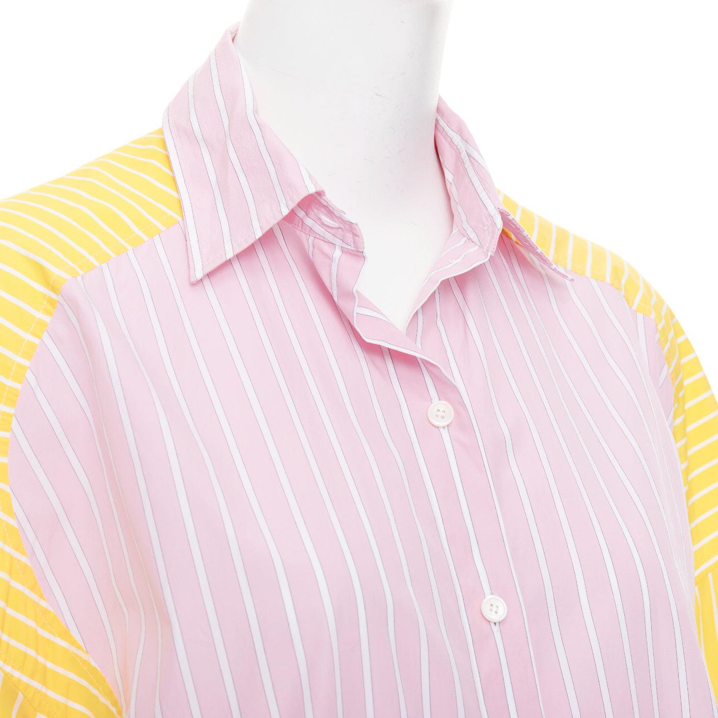 OLD CELINE Phoebe Philo striped colorblocked oxford button-up shirt FR36 S For Sale 2
