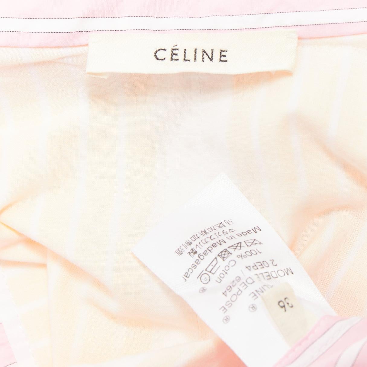 OLD CELINE Phoebe Philo striped colorblocked oxford button-up shirt FR36 S For Sale 3