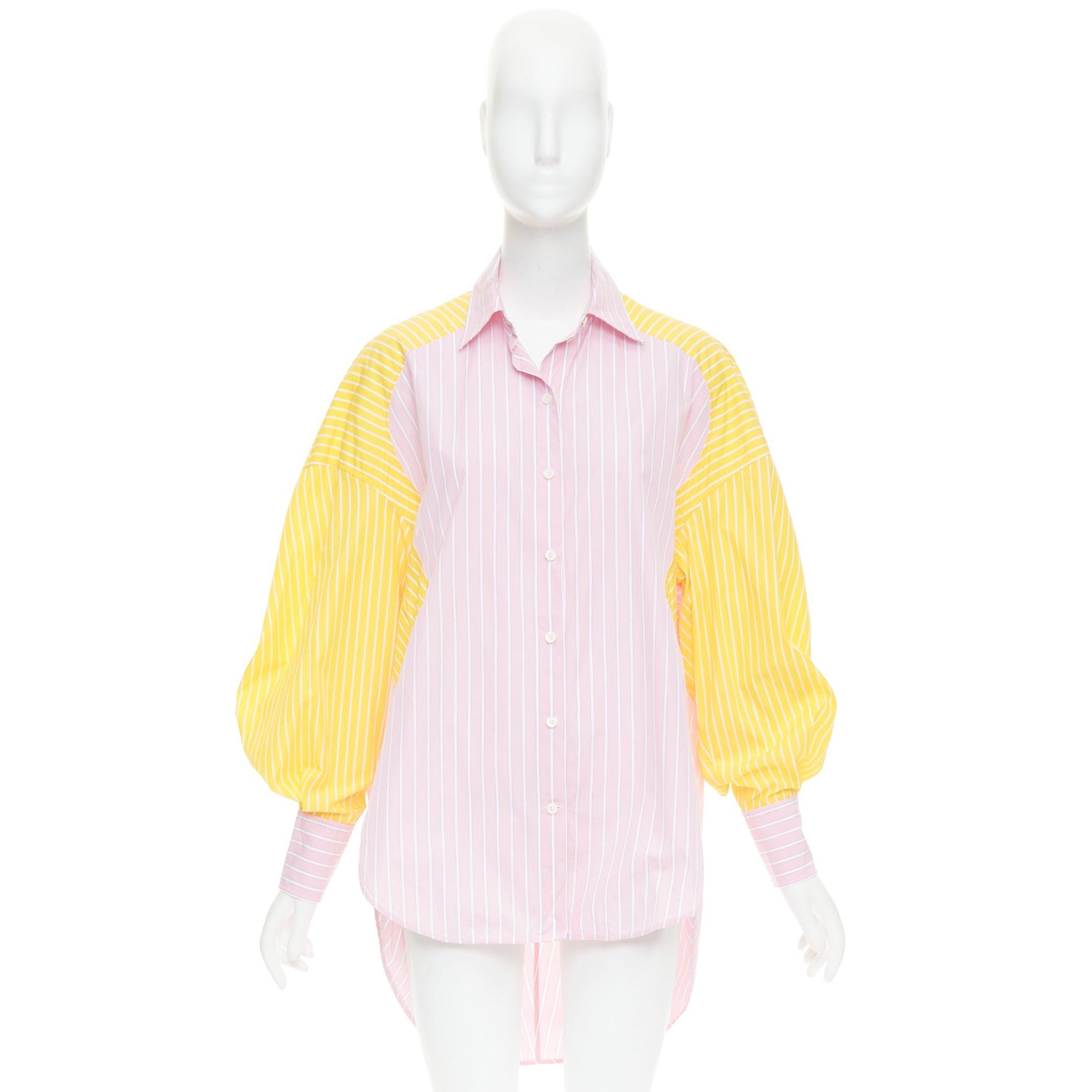 OLD CELINE Phoebe Philo striped colorblocked oxford button-up shirt FR36 S For Sale 4