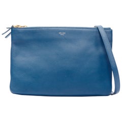 OLD CELINE Phoebe Philo Trio blue gold zip snap detachable triple pouch