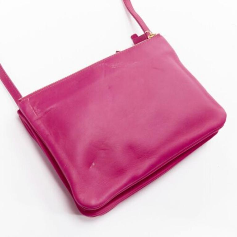 OLD CELINE Phoebe Philo Trio pink leather detachable strap pouch crossbody bag 3