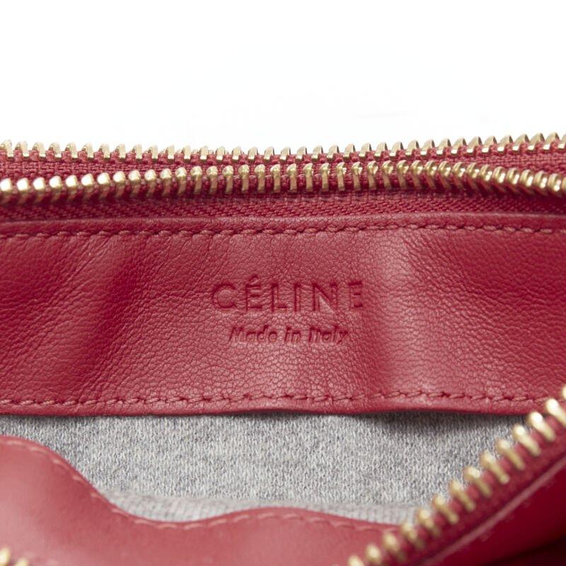 OLD CELINE Phoebe Philo Trio red gold zip triple snap pouch crossbody bag For Sale 7