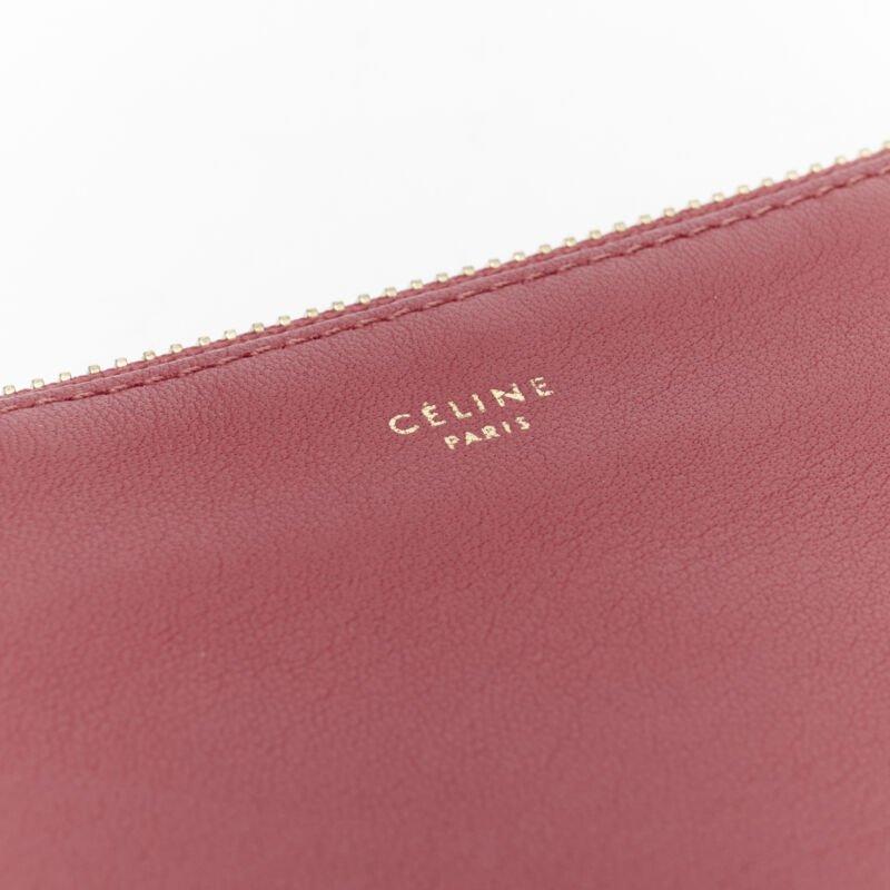 OLD CELINE Phoebe Philo Trio red gold zip triple snap pouch crossbody bag For Sale 3