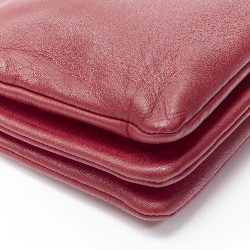 OLD CELINE Phoebe Philo Trio red gold zip triple snap pouch crossbody bag For Sale 4
