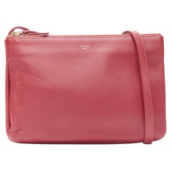 Sac à bandoulière Phoebe Philo Trio rouge doré à fermeture éclair à triple bouton-pression OLD CELINE