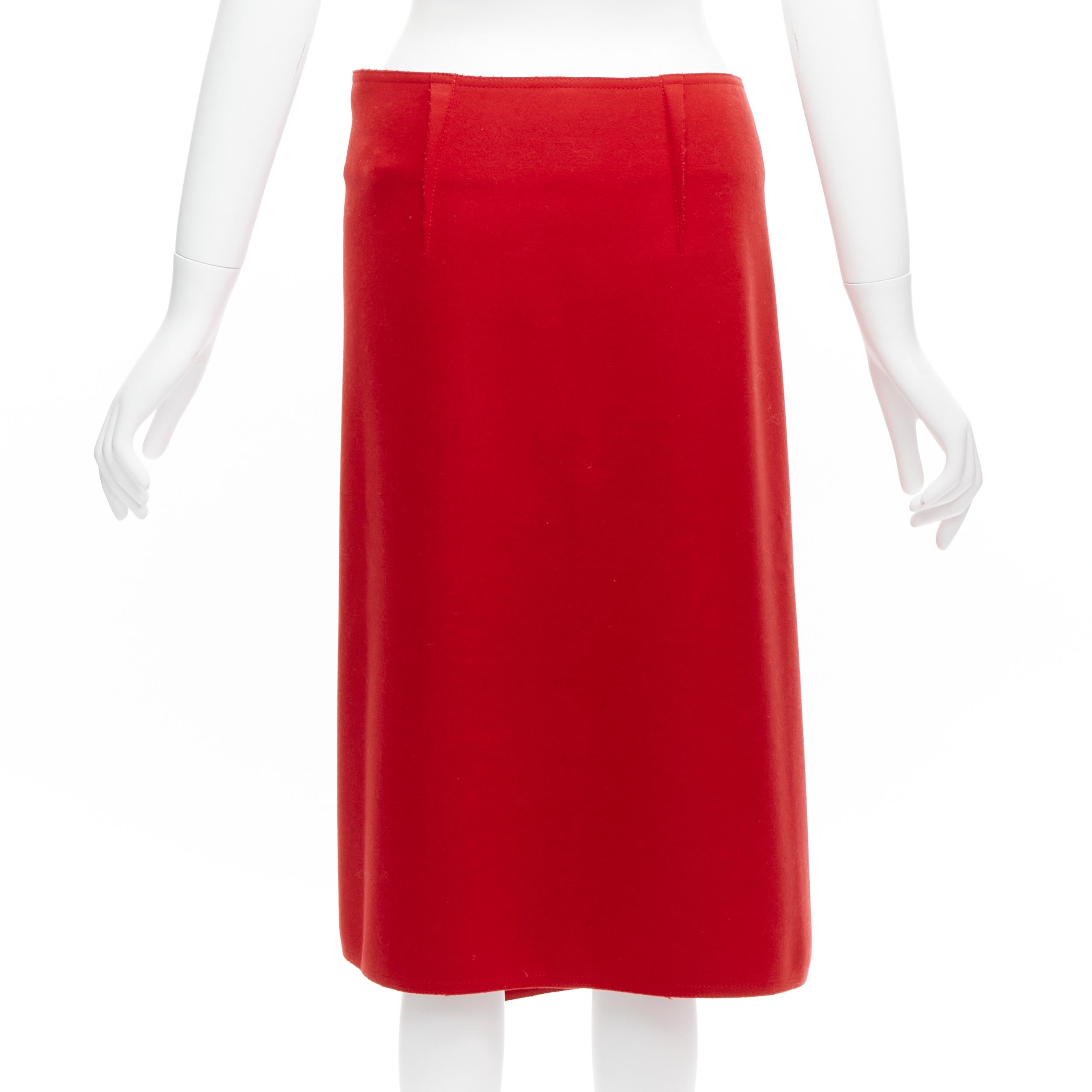 OLD CELINE Phoebe Philo  virgin wool minimal exposed hook bar wrap skirt FR38 M For Sale 1