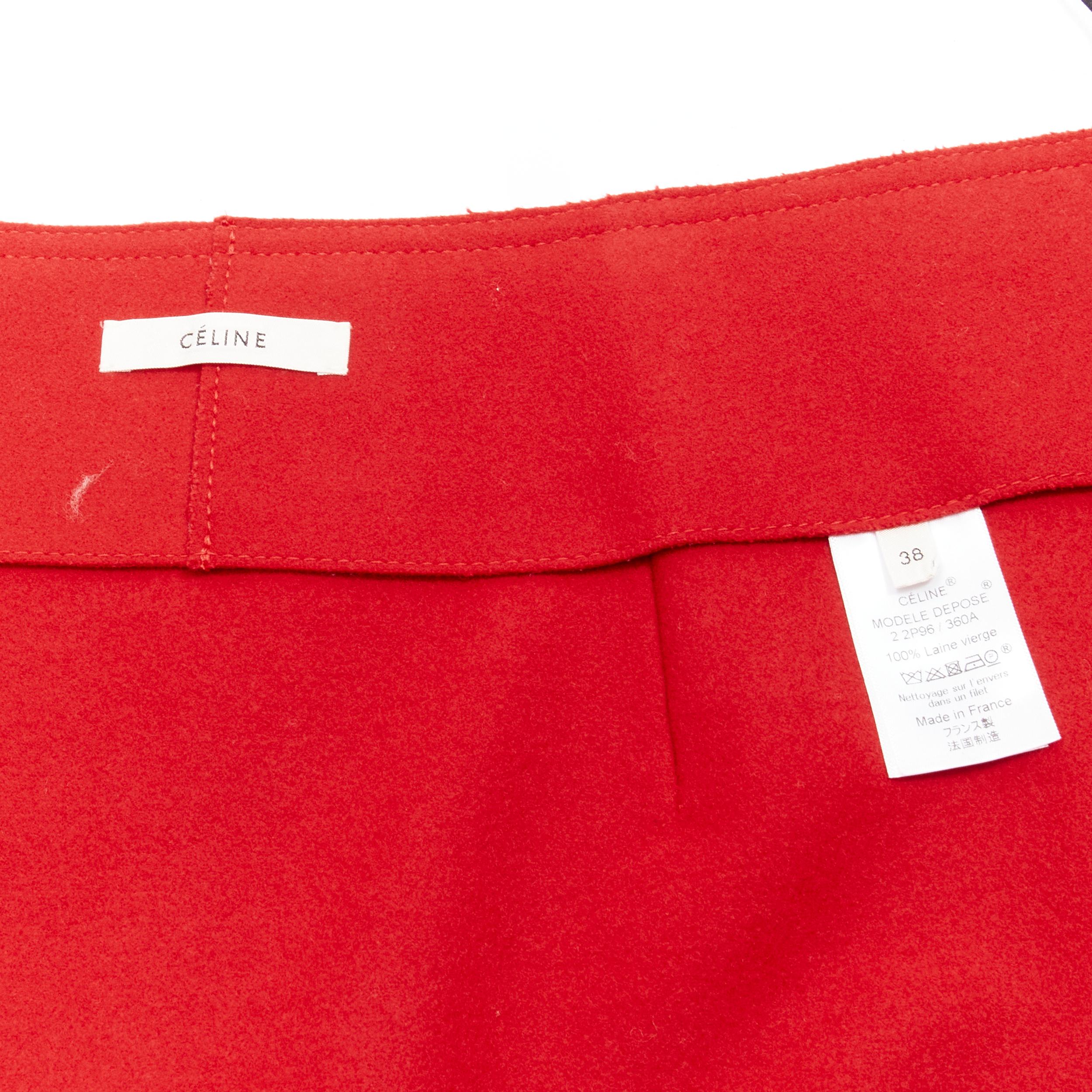 OLD CELINE Phoebe Philo  virgin wool minimal exposed hook bar wrap skirt FR38 M For Sale 5