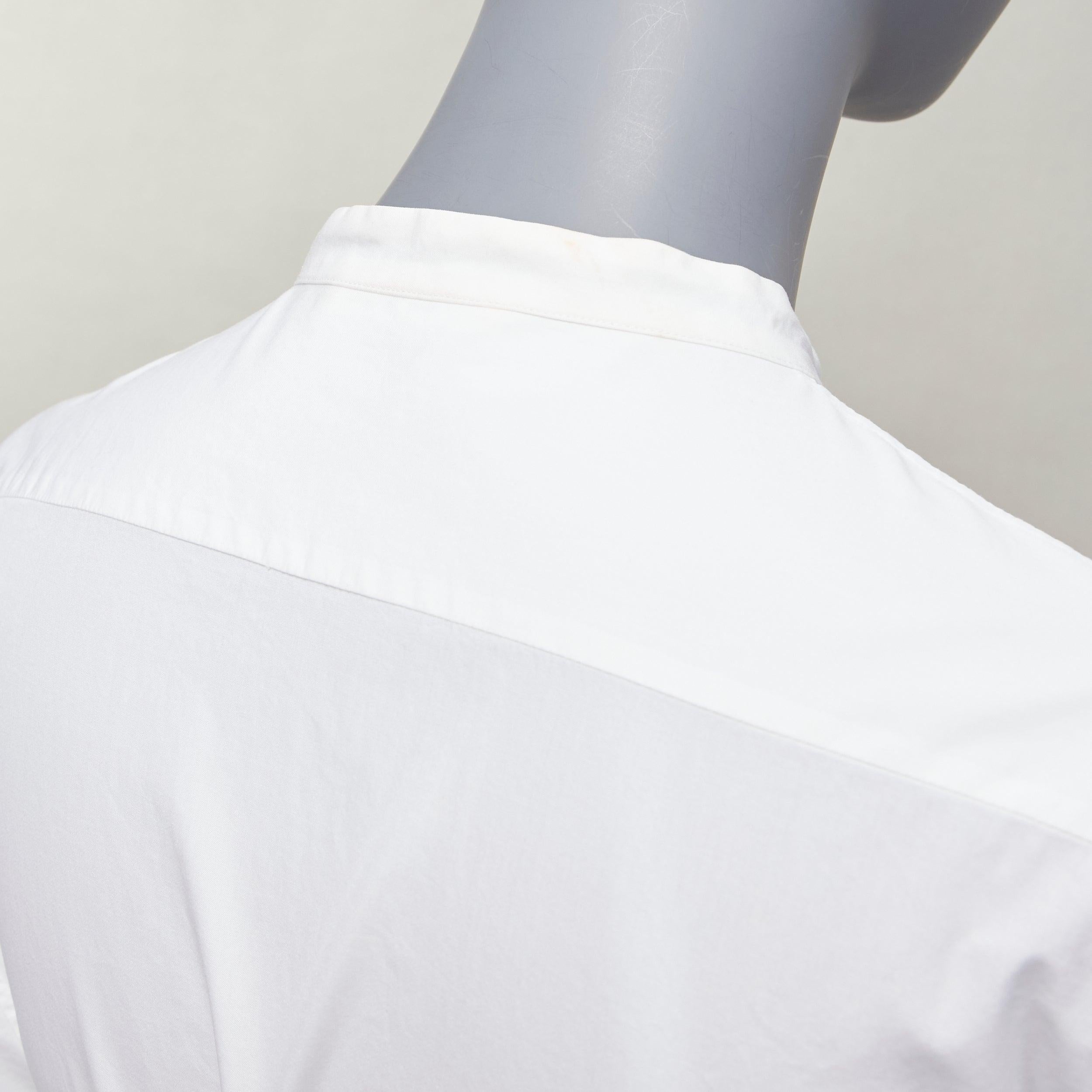 OLD Celine Phoebe Philo White cotton silver d ring belt minimal shirt FR36 S en vente 3
