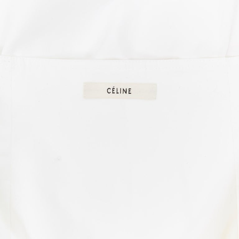OLD CELINE PHOEBE PHILO white cotton wrap self tie darted midi skirt XS For Sale 5
