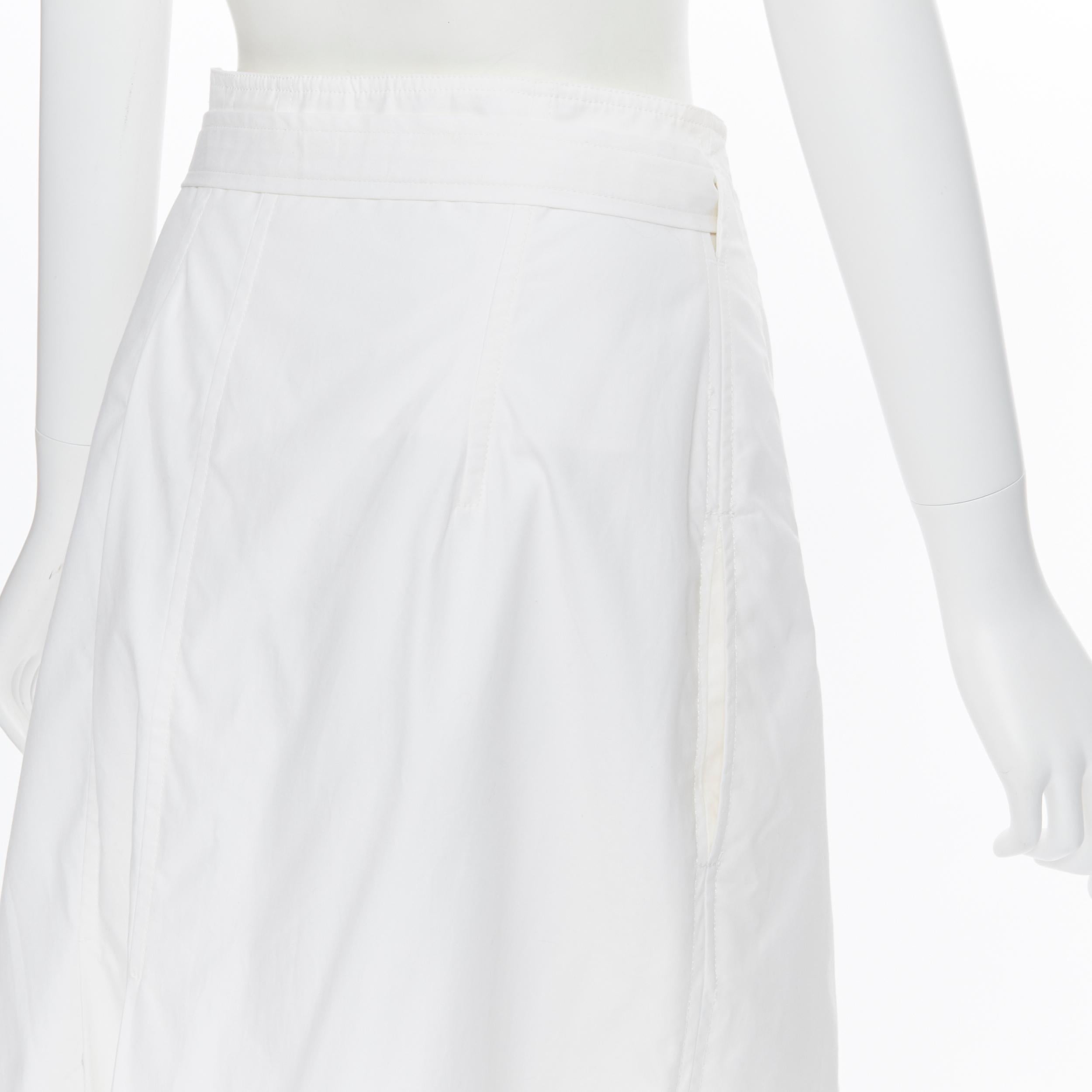 OLD CELINE PHOEBE PHILO white cotton wrap self tie darted midi skirt XS 1