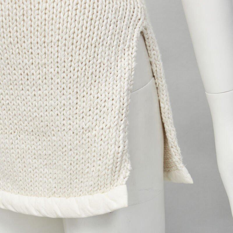 OLD CELINE Phoebe Philo white hand knit padded trim tunic vest XS 3