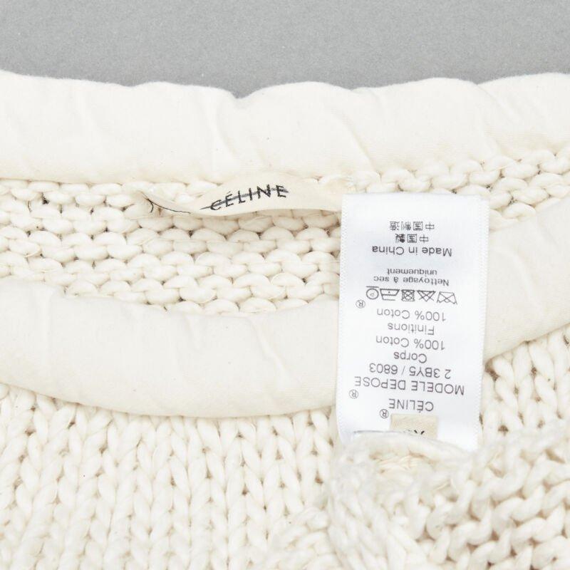 OLD CELINE Phoebe Philo white hand knit padded trim tunic vest XS 4