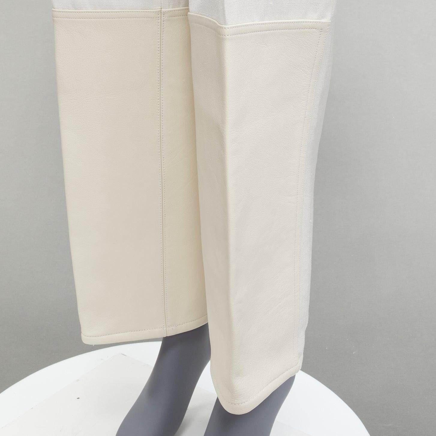 OLD CELINE Phoebe Philo white leather hem minimal straight leg pants FR36 S
Reference: LNKO/A02156
Brand: Celine
Designer: Phoebe Philo
Material: Viscose, Silk
Color: White, Off White
Pattern: Solid
Closure: Zip Fly
Lining: White Fabric
Extra