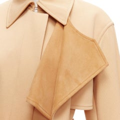 OLD CELINE Phoebe Philo wool goat leather trimmed deconstructed trench coat FR38