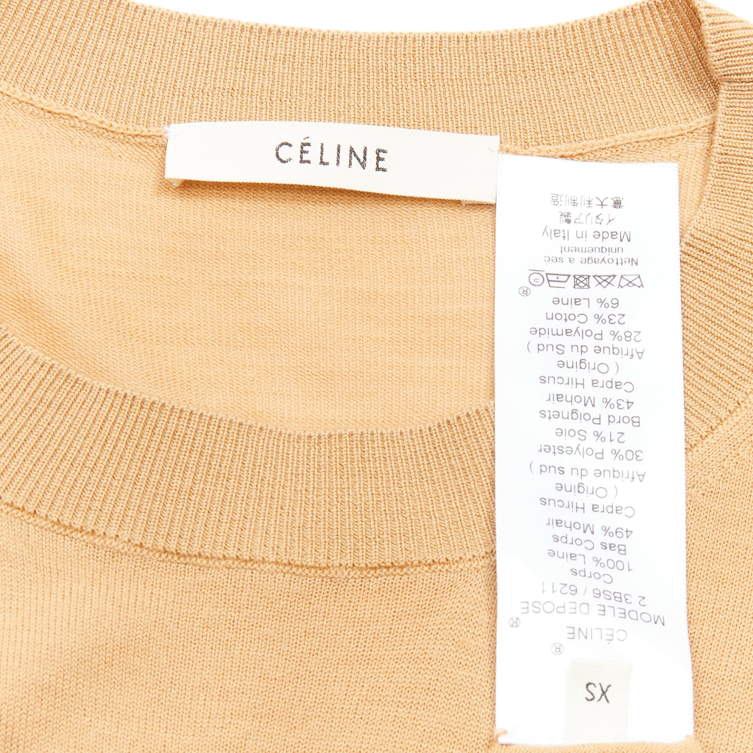 OLD CELINE Phoebe Philo wool mohair blend Triomphe logo contrast cuff sweater  For Sale 4