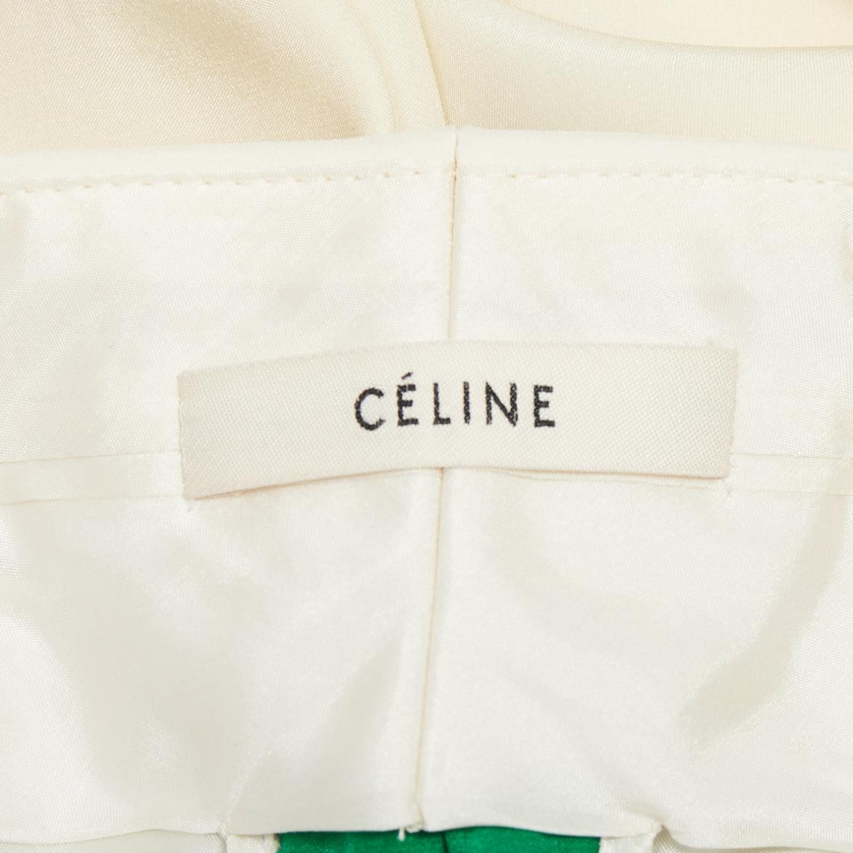 OLD CELINE Phoebe rainbow side trim silk high waist wide leg pants FR34 XS For Sale 3
