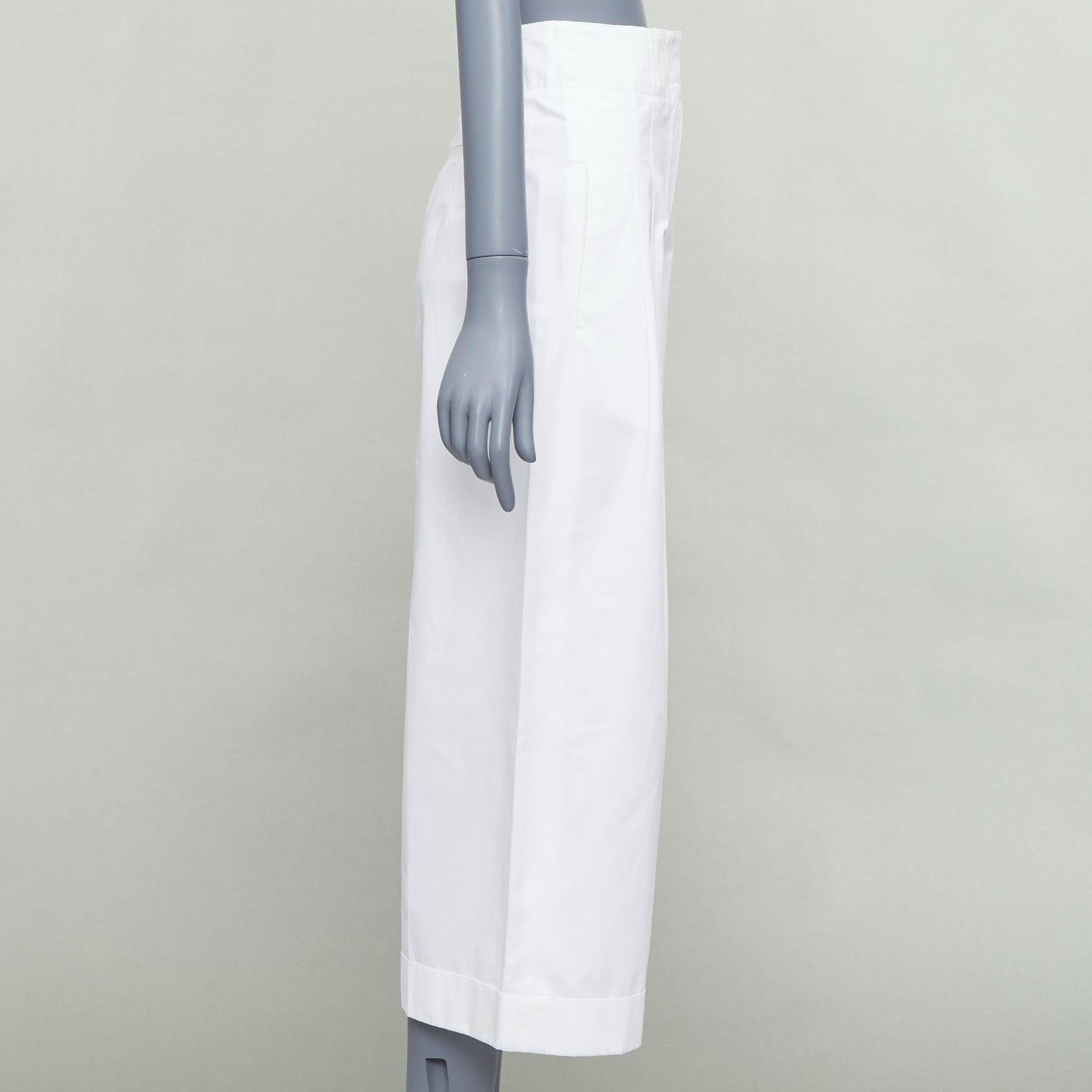 OLD CELINE Phoebe white cotton high waisted pleated tapered pants FR34 XS In Good Condition In Hong Kong, NT