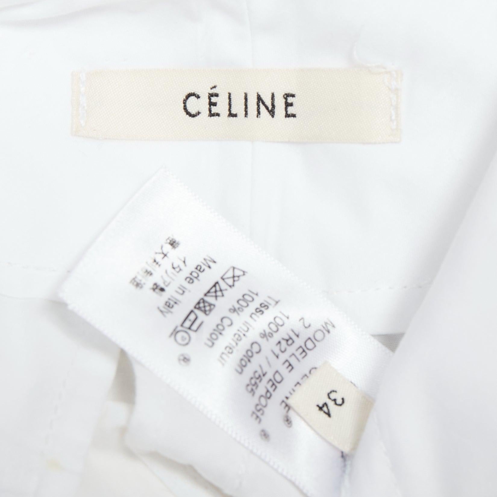 OLD CELINE Phoebe white cotton high waisted pleated tapered pants FR34 XS 3