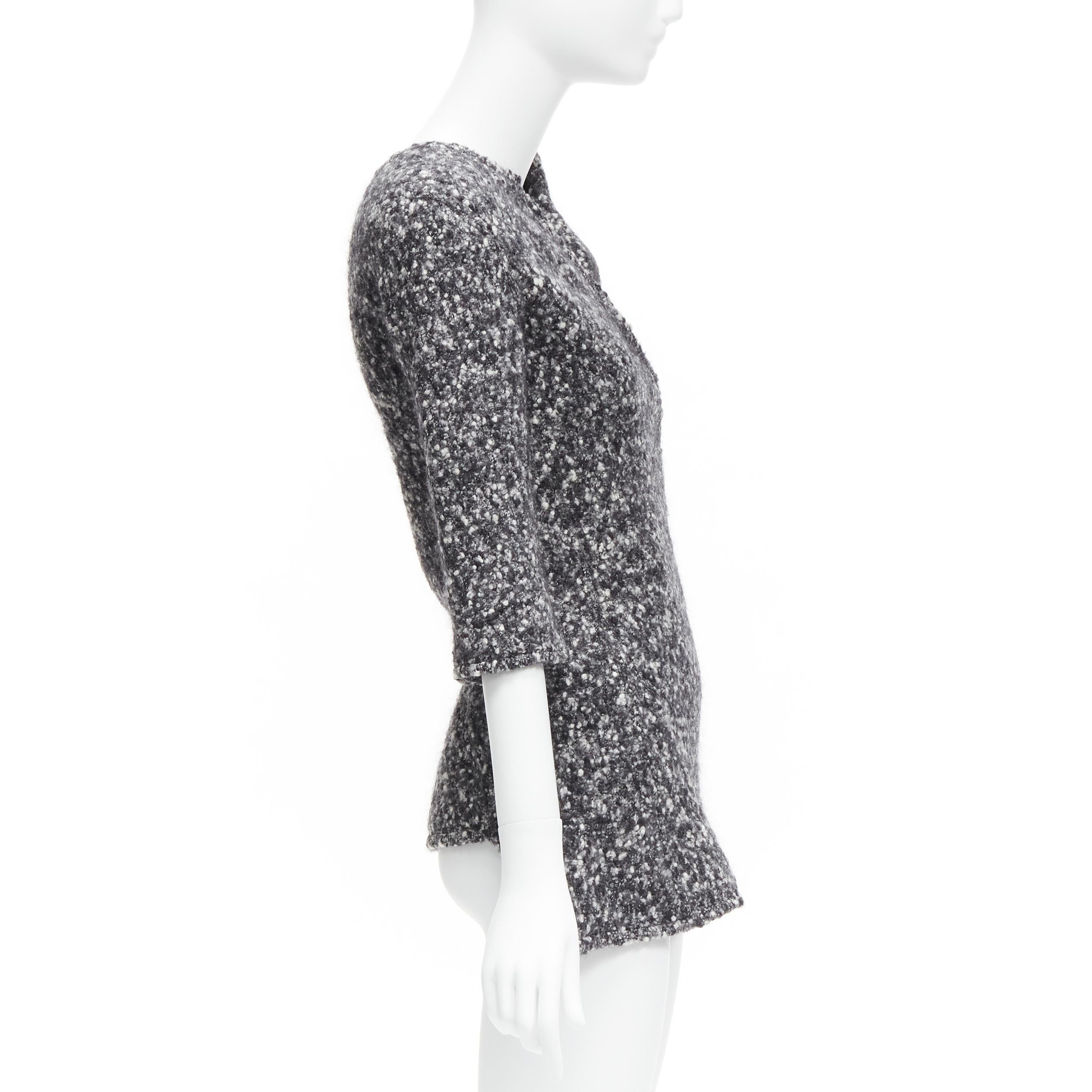 De las mujeres OLD CELINE Runway Phoebe Philo 2014 top diagonal bies lana gris FR34 XS en venta