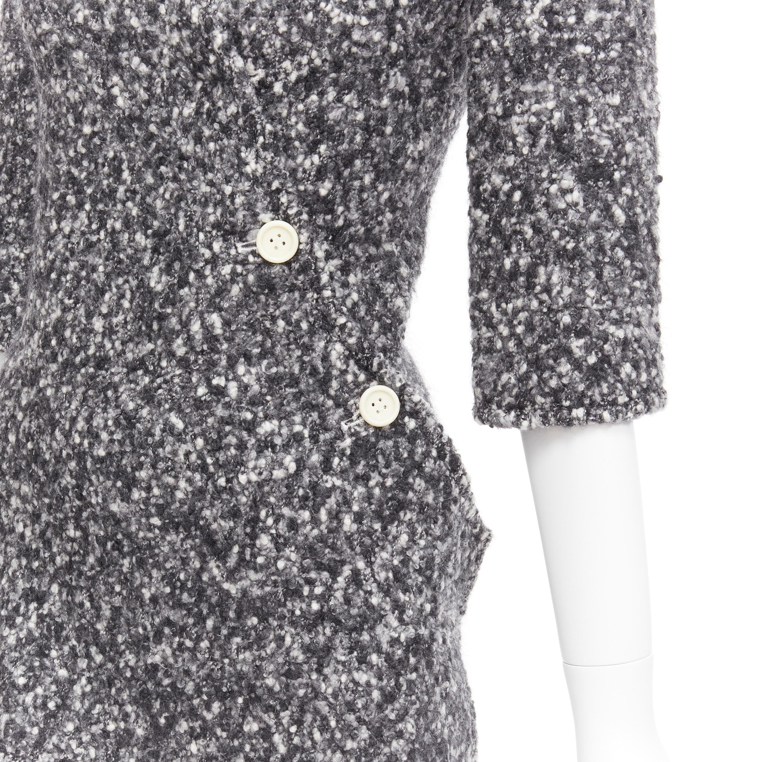 OLD CELINE Runway Phoebe Philo 2014 top diagonal bies lana gris FR34 XS en venta 3