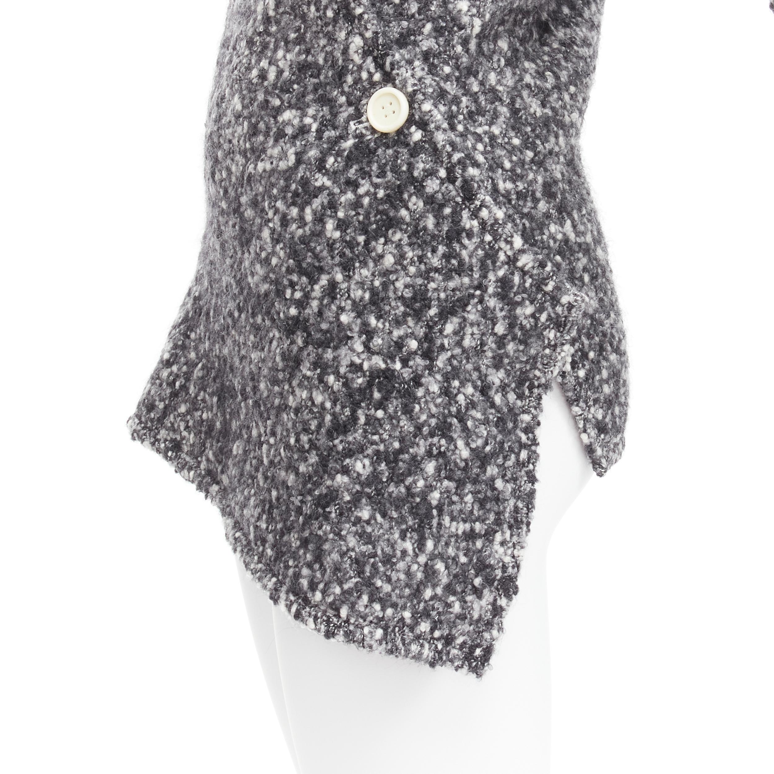 OLD CELINE Runway Phoebe Philo 2014 top diagonal bies lana gris FR34 XS en venta 4