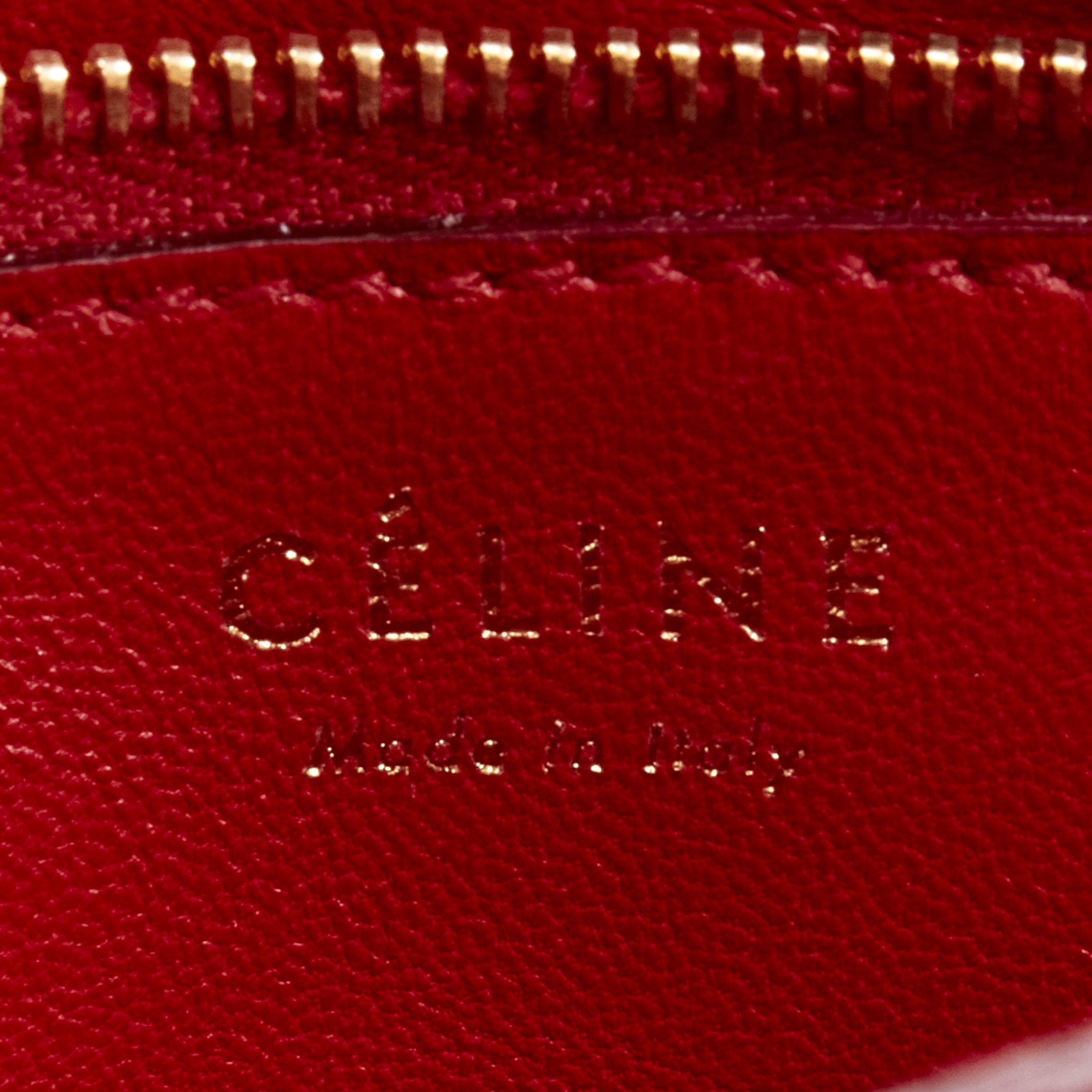 OLD CELINE Small Classic Box Bag red scalred leather gold clasp crossbody bag For Sale 2