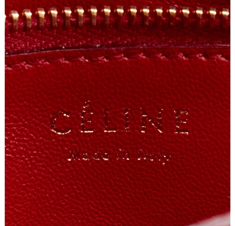 OLD CELINE Small Classic Box Bag red scalred leather gold clasp crossbody bag 4