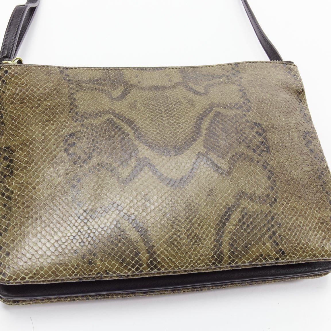 VECCHIA Celine Small Trio marrone in pelle squamata, borsa a tracolla staccabile in vendita 3