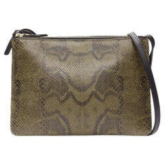 OLD CELINE Bolso bandolera desmontable pequeño Trio de piel escamada marrón
