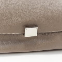 OLD CELINE Trapeze grey leather suede flap top handle flap satchel shoulder bag