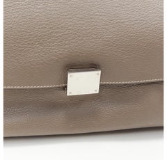 OLD CELINE Trapeze grey leather suede flap top handle flap satchel shoulder bag
