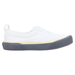 OLD CELINE white yellow trim canvas grey midsole skate sneakers EU37