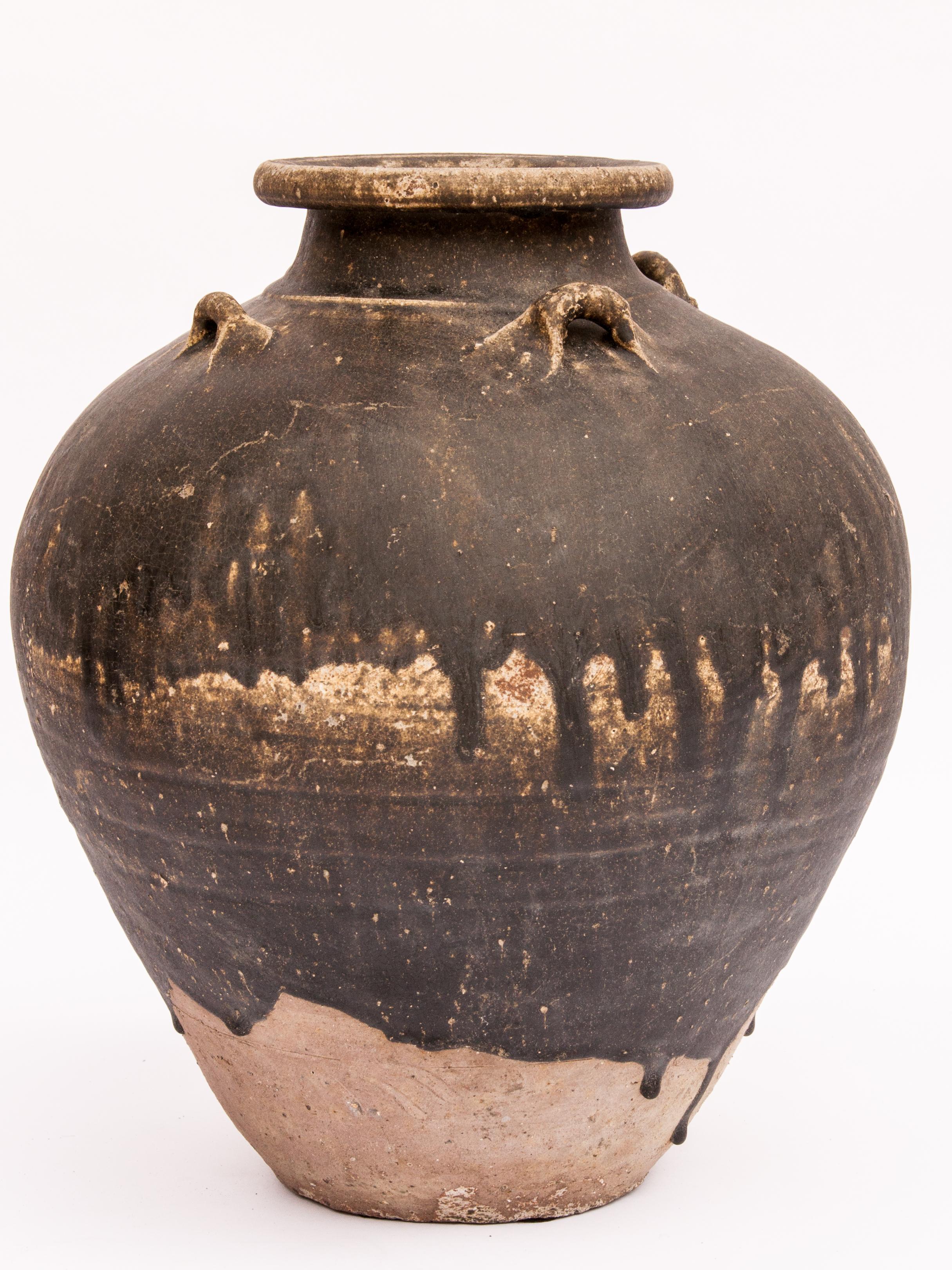 Old Ceramic Jar from North Thailand. 14th - 16th Centuries. 14.75 Inches Tall 3