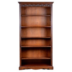 Old Charm Made in England Oak Timber Library Bookcases Adjustable Shelves