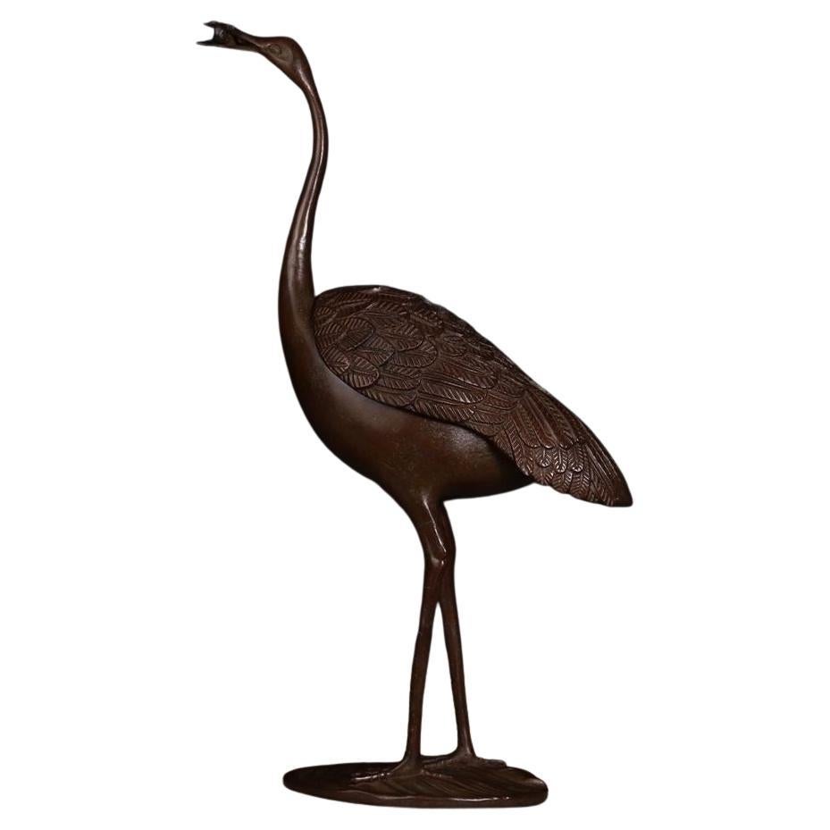 Alte chinesische Bronze Crane Skulptur Brenner