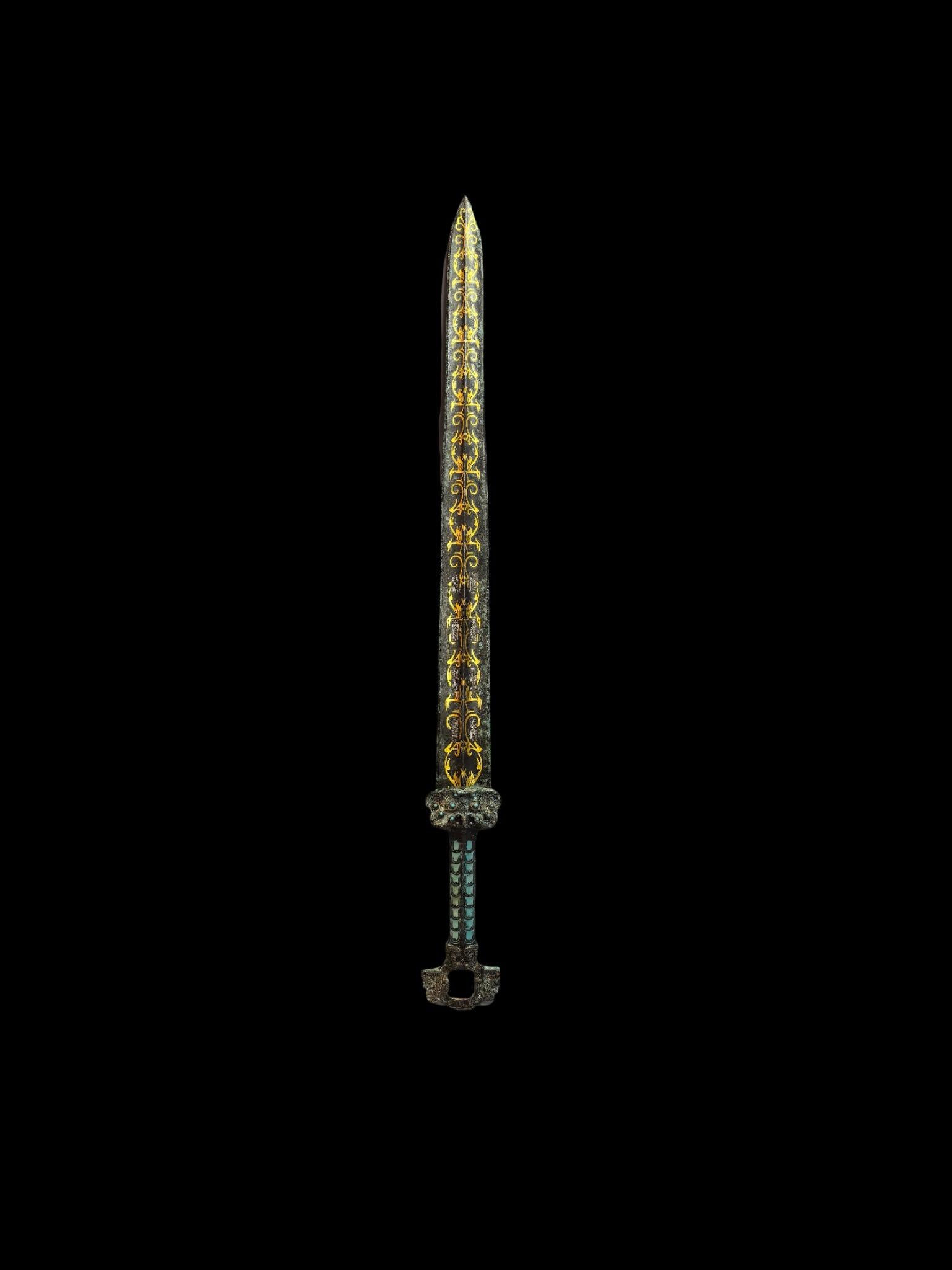 Old Chinese Bronze Sword with Old Patterns 2