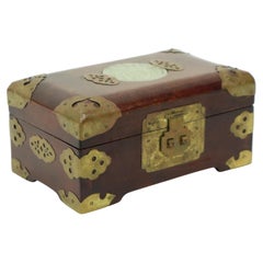 Old Chinese Jewelry Box Jewelry Box Jade Brass